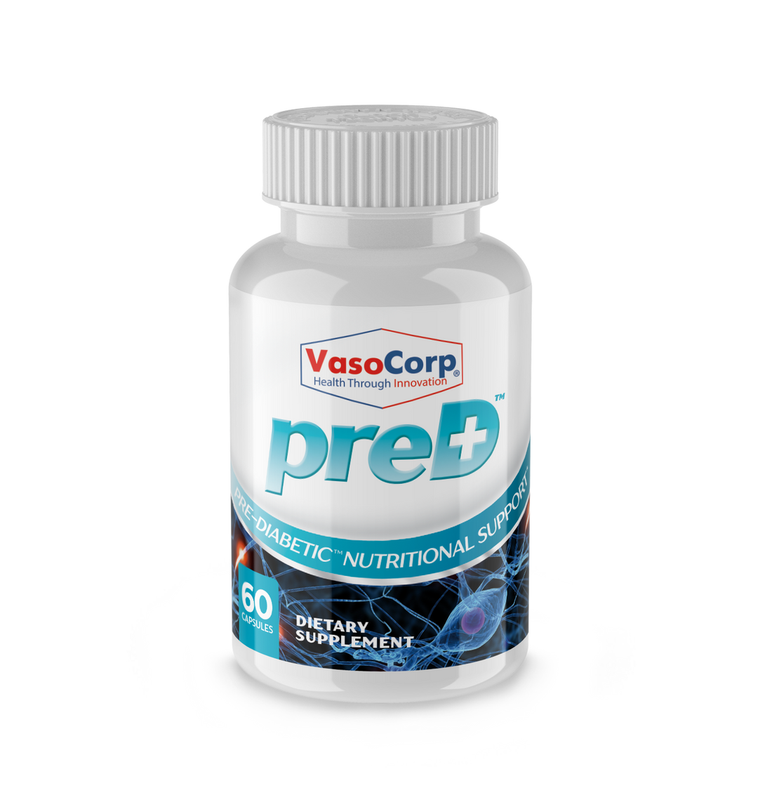 Pre-D+, a prediabetic nutritional supplement that that combines ingredients to support common deficiencies associated with the onset of diabetes.