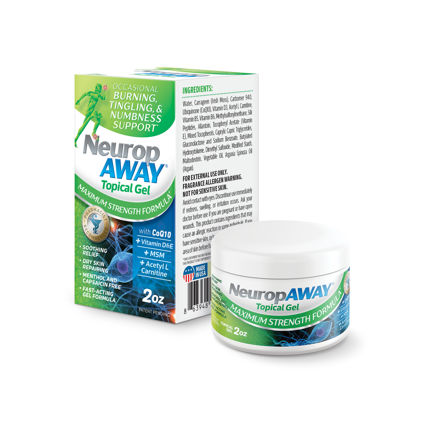 NeuropAWAY® Maximum Strength Gel 2oz (3-Pack)