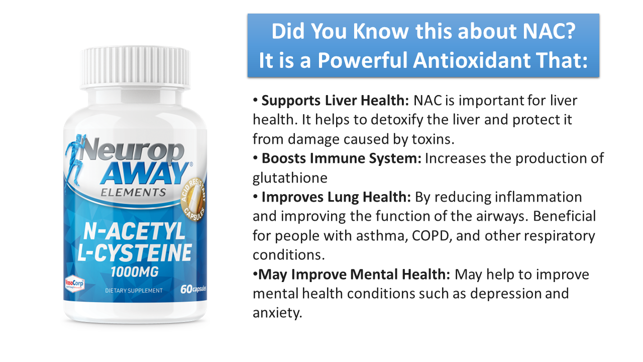 NeuropAWAY N-Acetyl L-Cysteine 1000mg 60ct Elements
