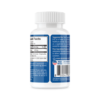 S-Acetyl-Glutathione 400mg Acid Resistant Capsules 60ct (60 400mg Capsules Per Bottle)