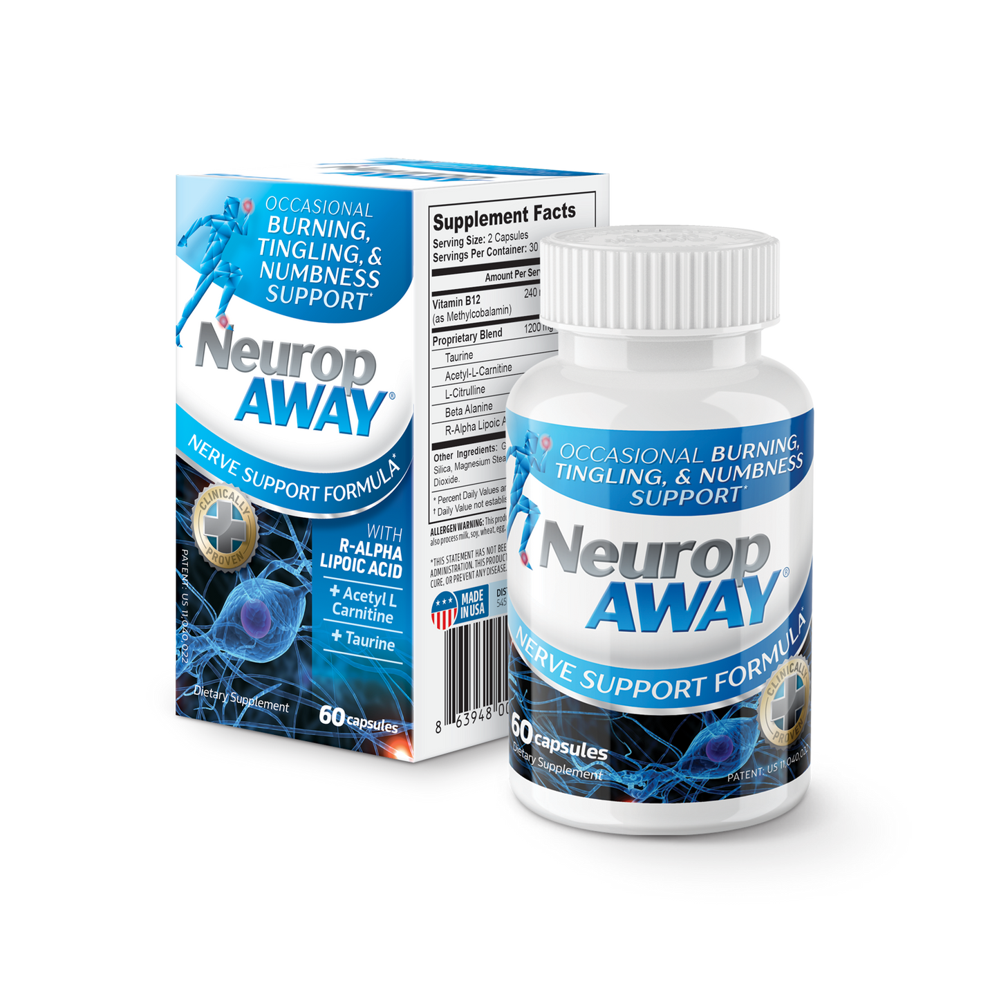 NeuropAWAY Nerve Support 60 Daily Capsules